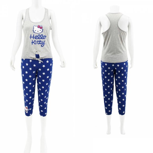 NWT Hello Kitty "American Kitty" women's Pants and Tank Top Pajamas S,M,L,XL - Picture 2 of 5